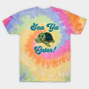 “Sea Ya Later” Sea Turtle With Peace Sign T-Shirt